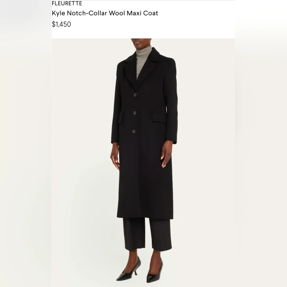 FLEURETTE Loro Piana Gorgeous Long Wool Coat - size 8 - Picture 9 of 9
